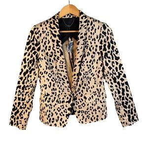 Tibi Blazer Women Size 4 Leopard Animal Print Office Siren‎ Mobwife Career